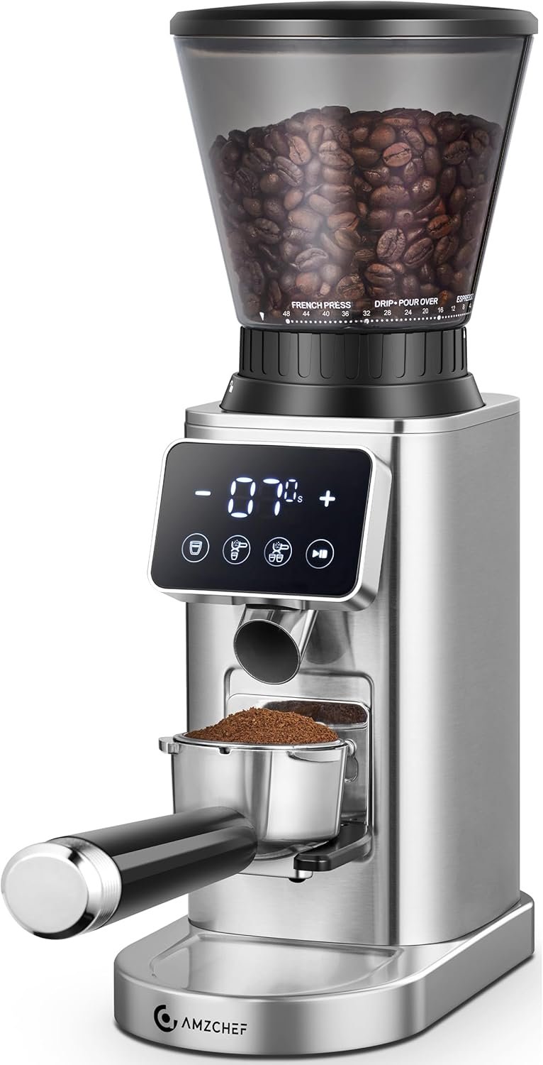 AMZCHEF Conical Burr Coffee Grinder
