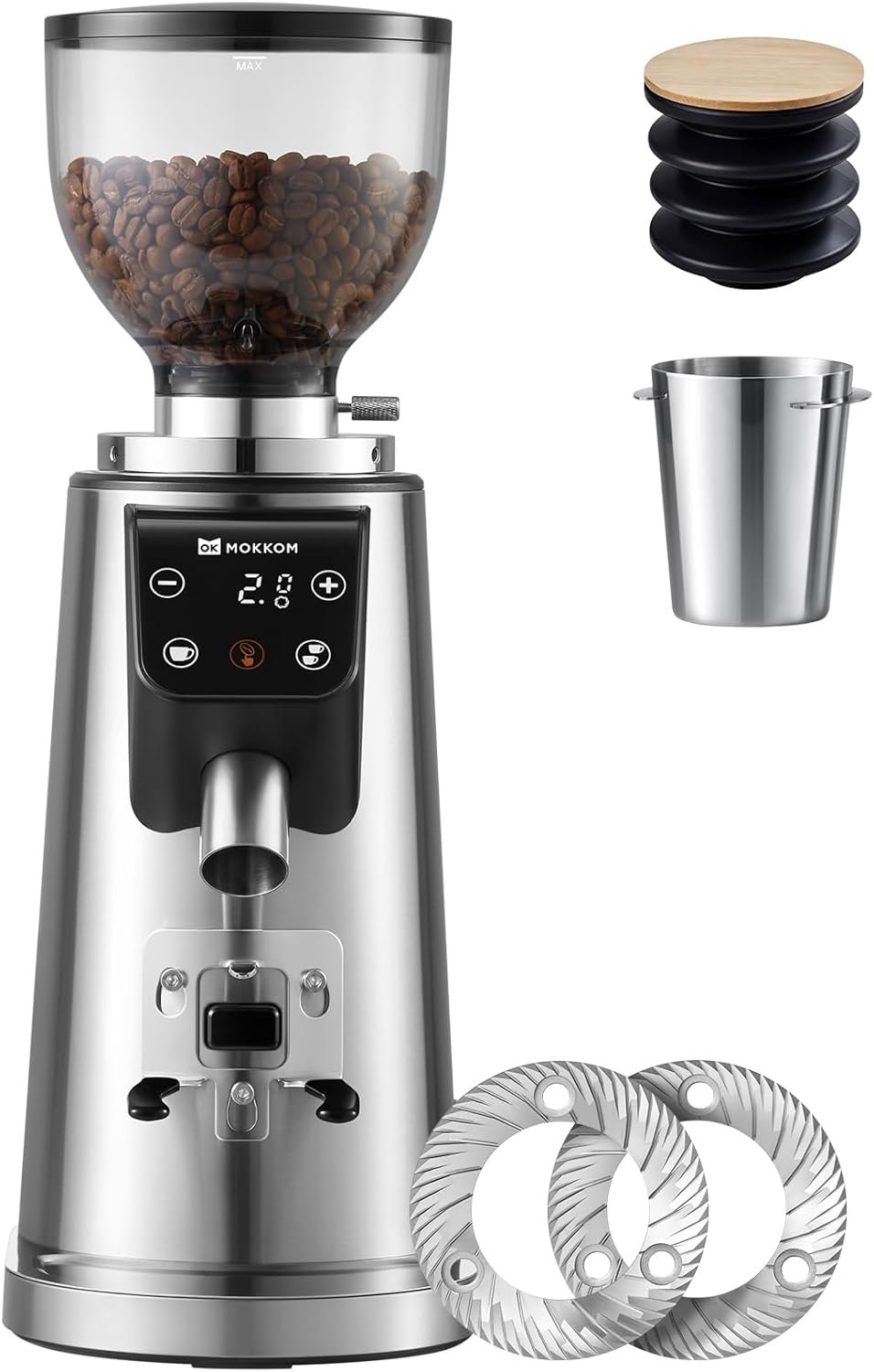 MOKKOM 64mm Flat Burr Coffee Grinder