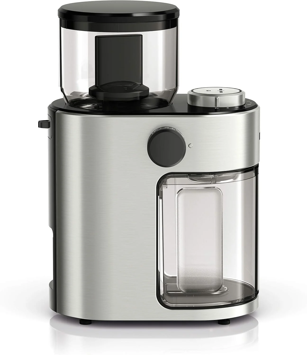 Close-up of Braun KG7070 flat stainless steel burrs
