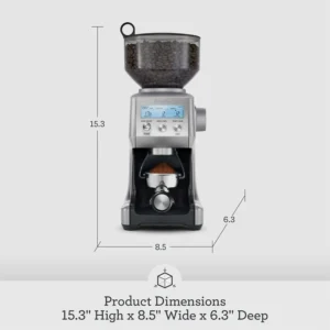 Breville BCG820BSS Smart Grinder Pro for Coffee and Espresso, Brushed Stainless Steel view 6