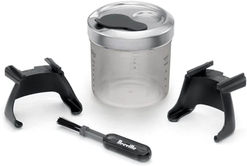 Breville Smart Grinder Pro side panel showing grind setting dial