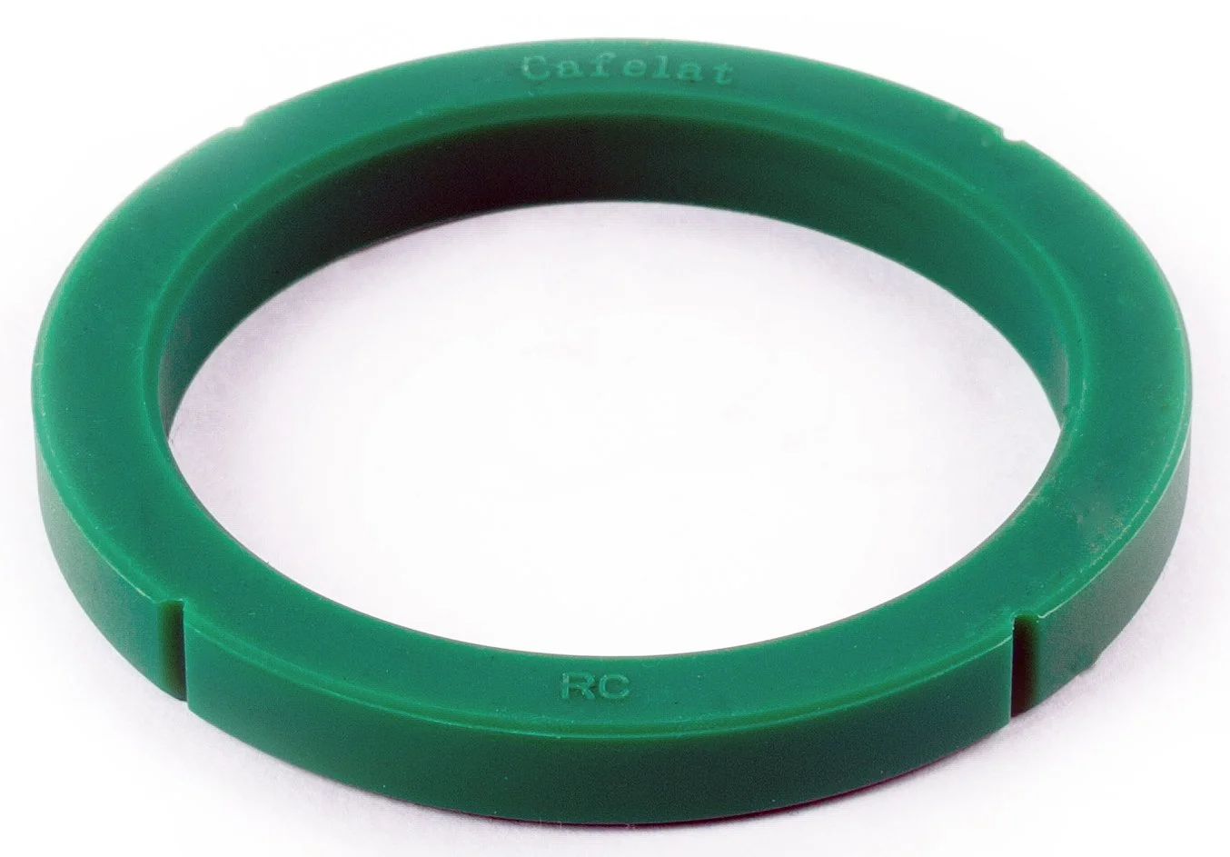 Cafelat Silicone Group Gasket product shot showing its green color and thickness