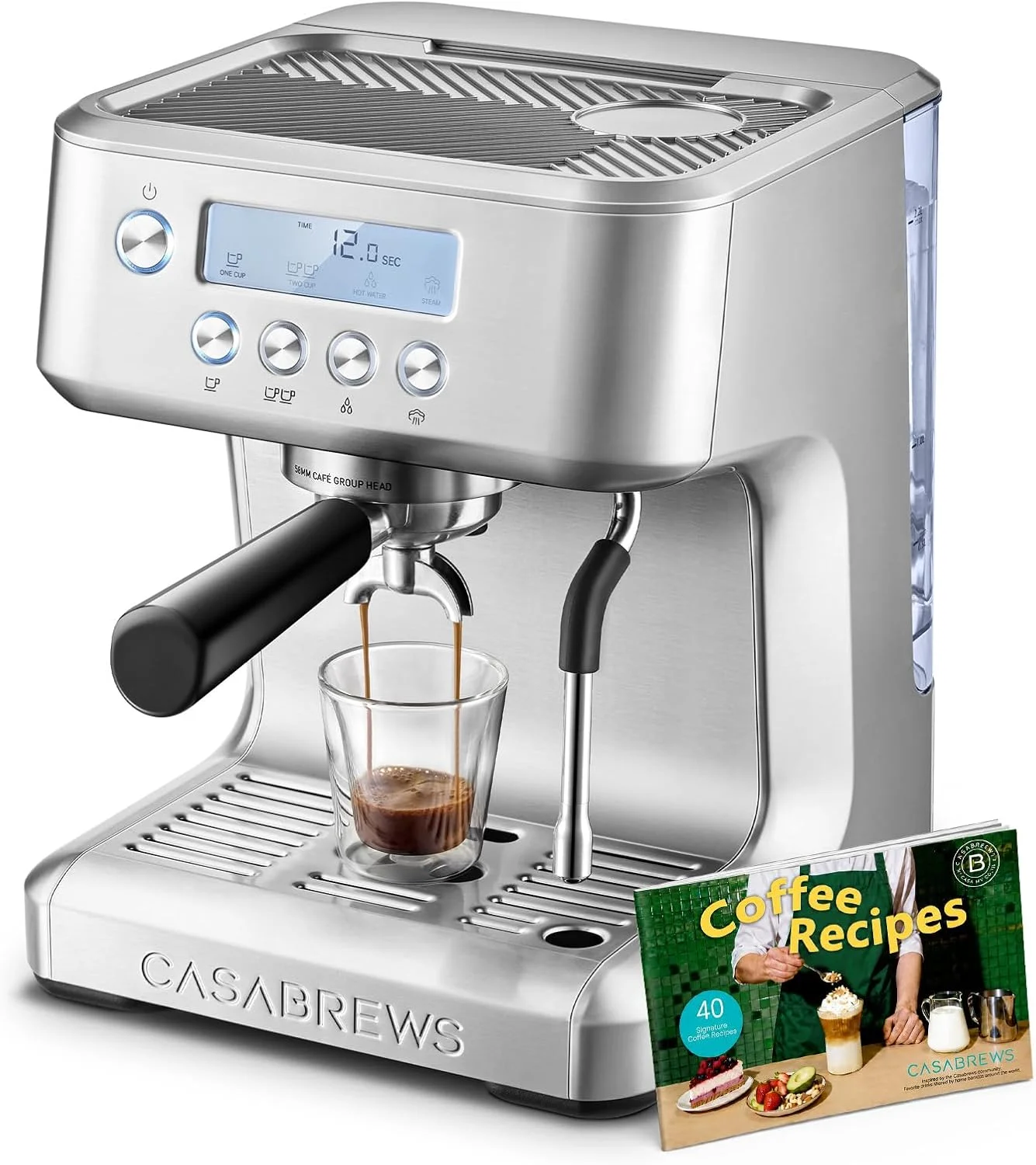 CASABREWS Ultra Espresso Machine front view showcasing its modern design