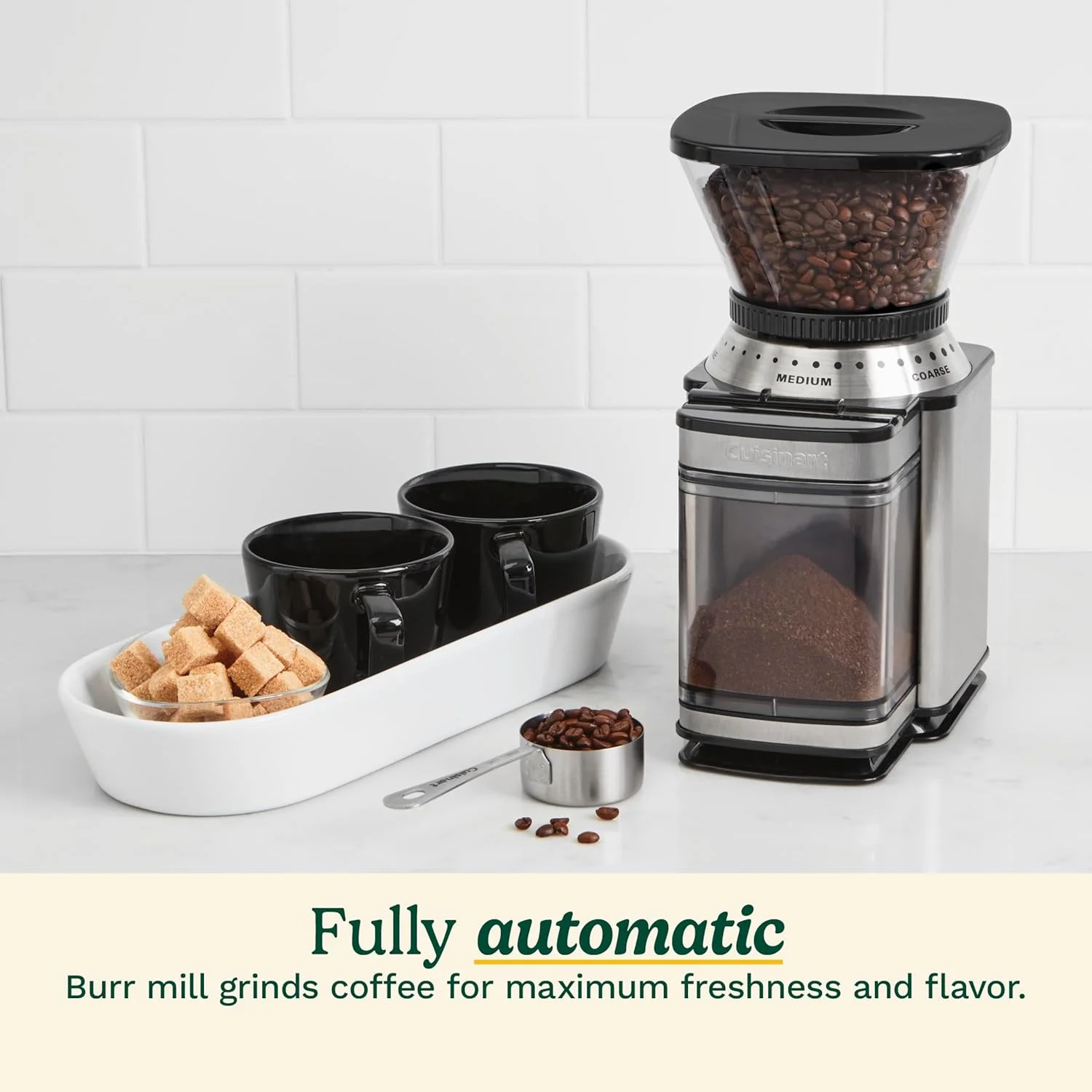 Cuisinart DBM-8P1 grinder with bean hopper filled