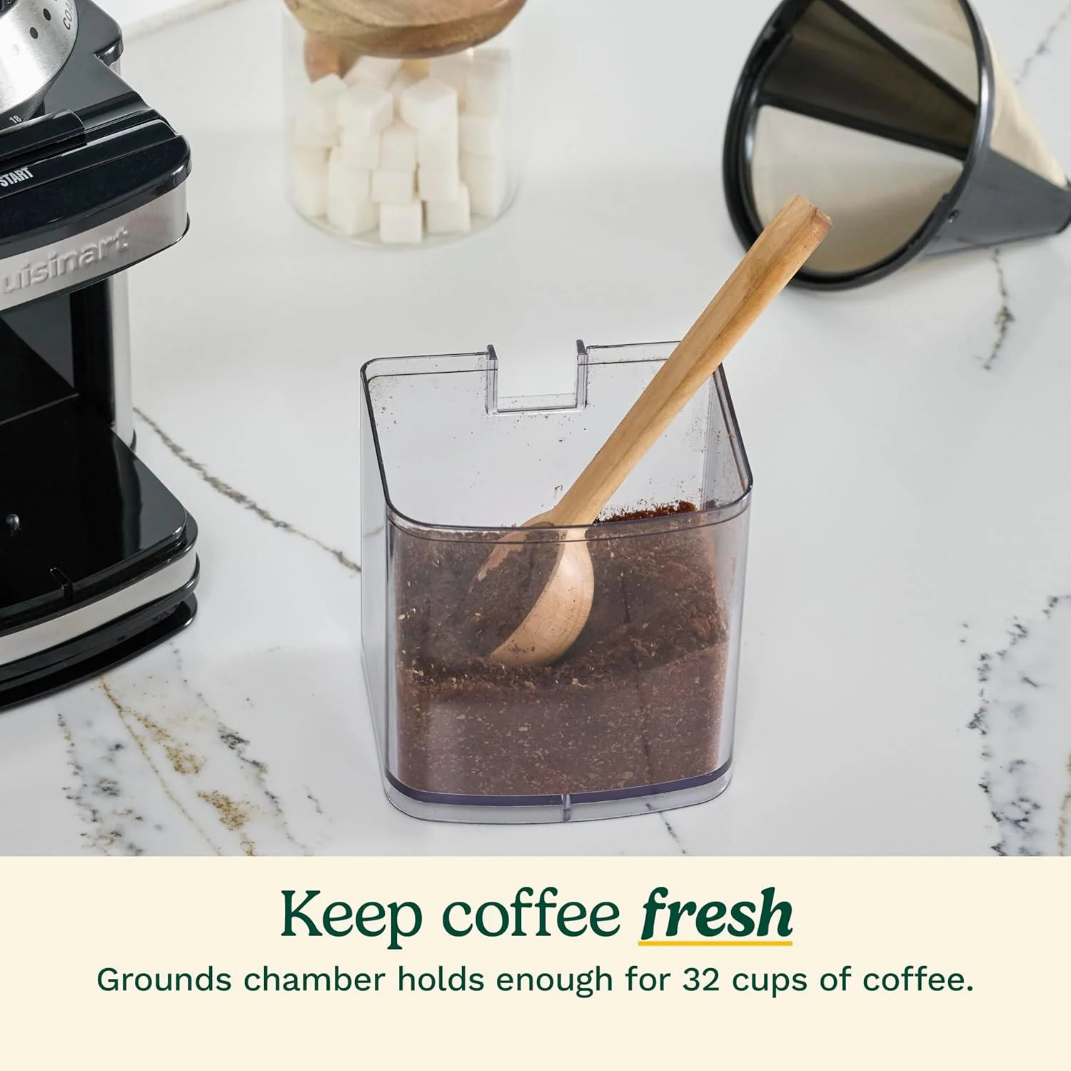 Cuisinart DBM-8P1 grinder with its power bar