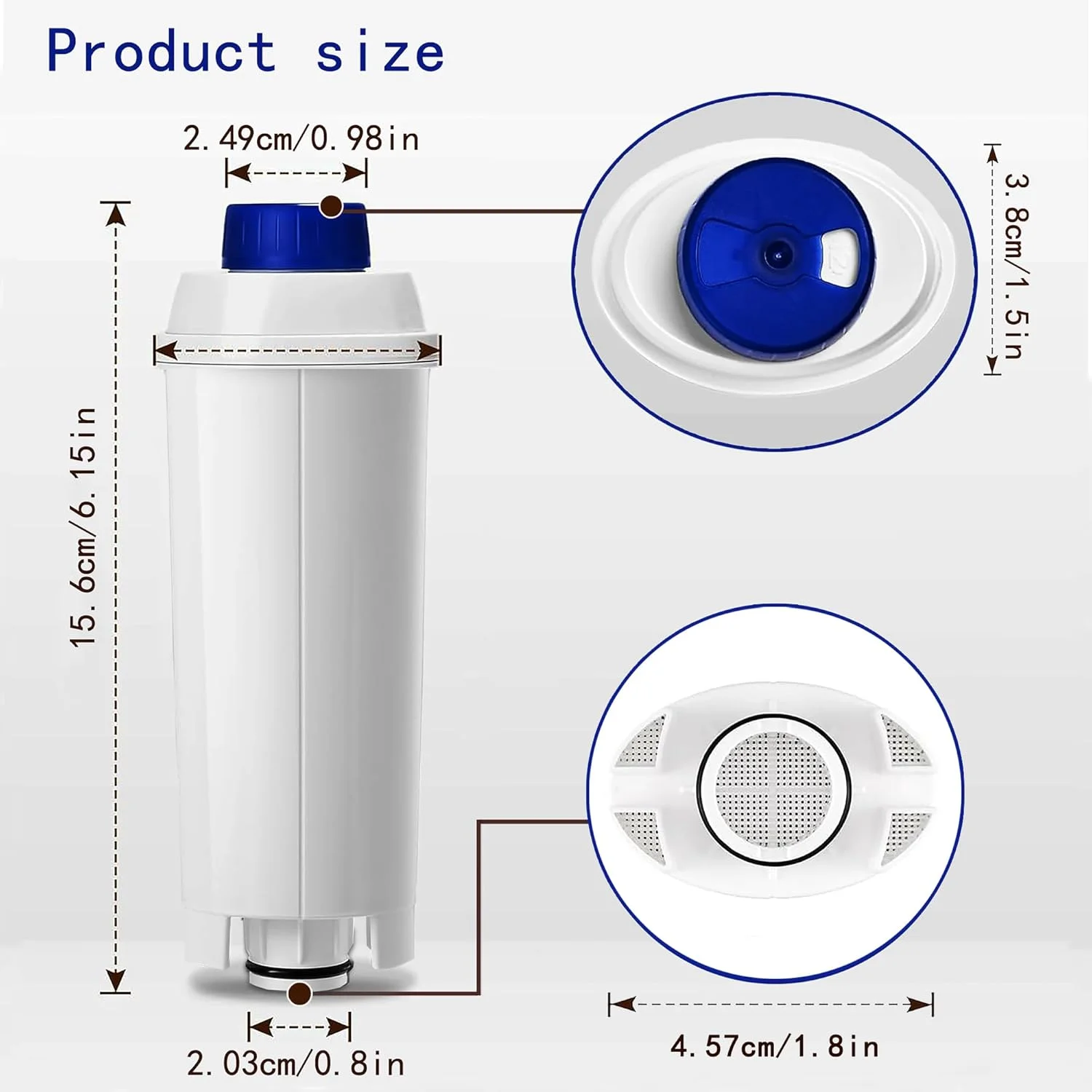 Close-up of the De'Longhi DLSC002 water filter's internal components