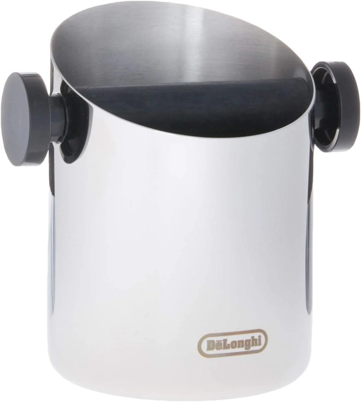 De'Longhi Knock Box constructed from mirror-polished stainless steel