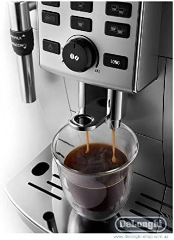 DeLonghi Magnifica S Express ECAM23120SB with a finished cappuccino