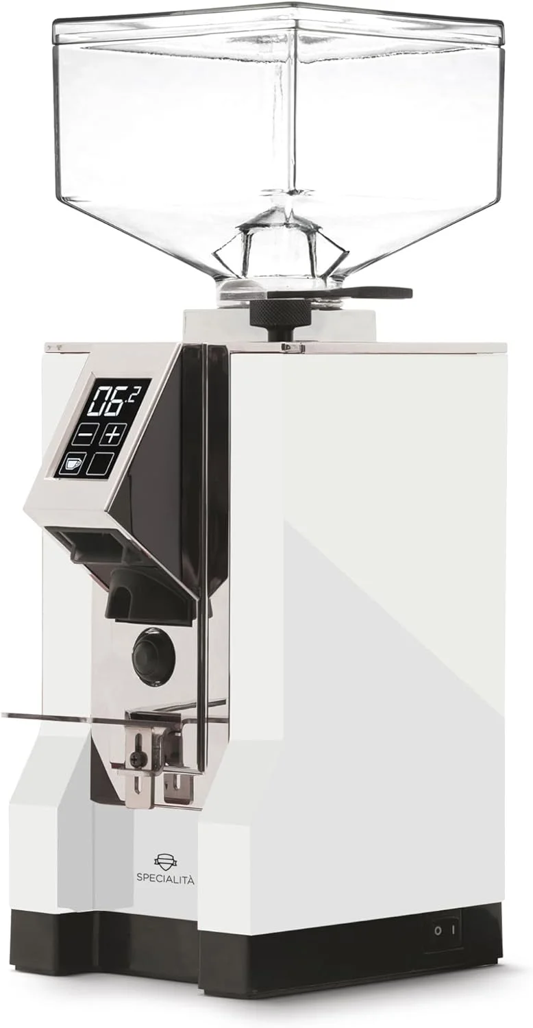 The intuitive touchscreen interface of the Eureka Mignon Specialita grinder for programmable dosing