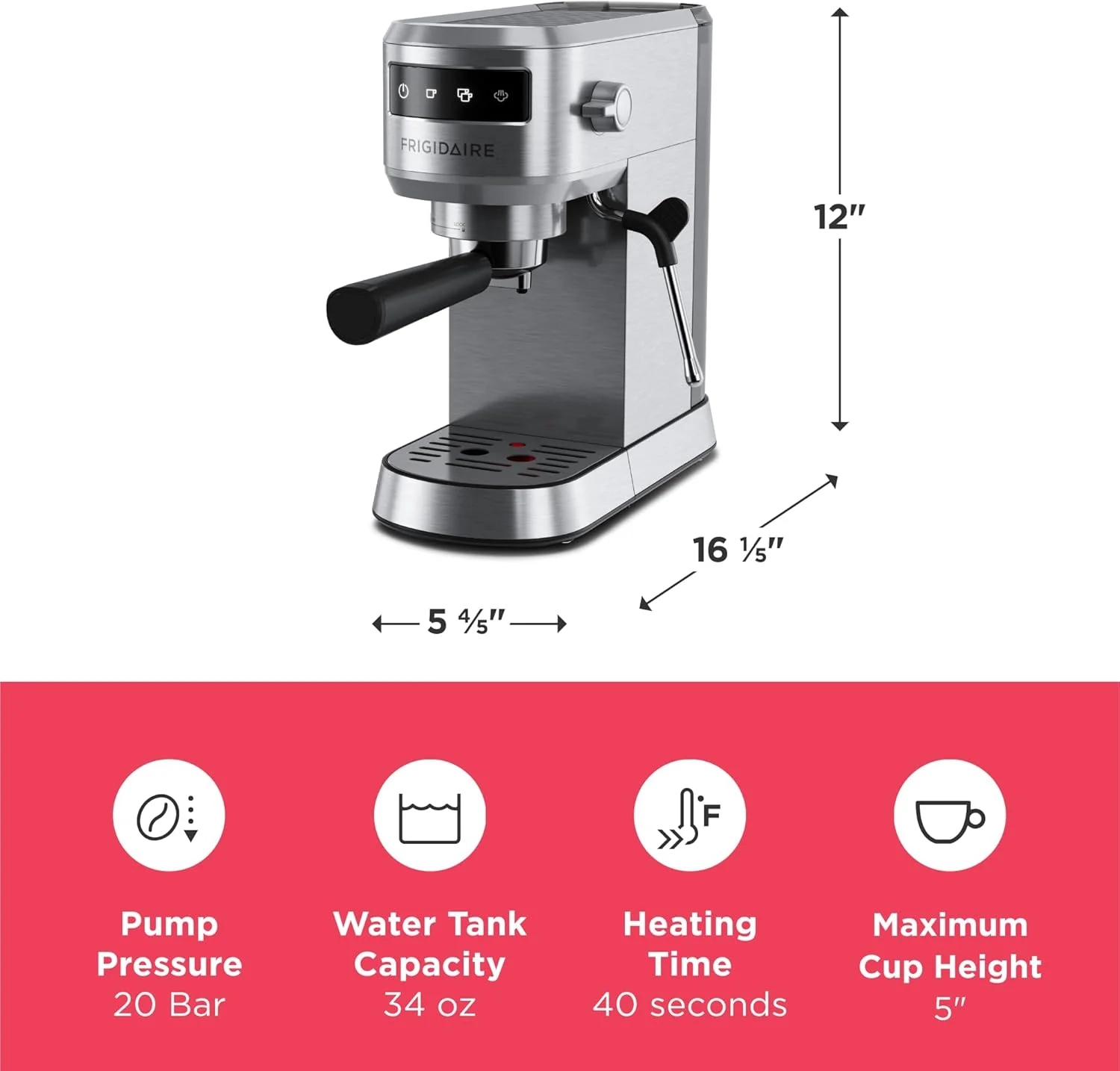 Frigidaire Steam Espresso Maker water tank and drip tray area