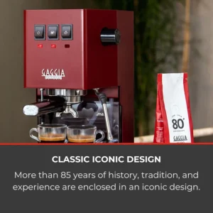 Gaggia RI9380/47 Classic Pro Espresso Machine,1.3liters, Cherry Red view 3