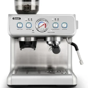 Gevi Dual Boiler Espresso Machine with Built-in Grinder, 58mm Commercial Portafilter, Barista Steam Wand, 31 Grind Settings, Stainless Steel, for Home Barista Use, Sterling Silver view 1