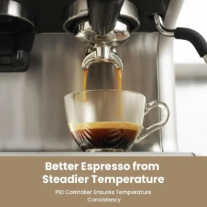 Gevi Dual Boiler Espresso Machine with Built-in Grinder, 58mm Commercial Portafilter, Barista Steam Wand, 31 Grind Settings, Stainless Steel, for Home Barista Use, Sterling Silver view 5
