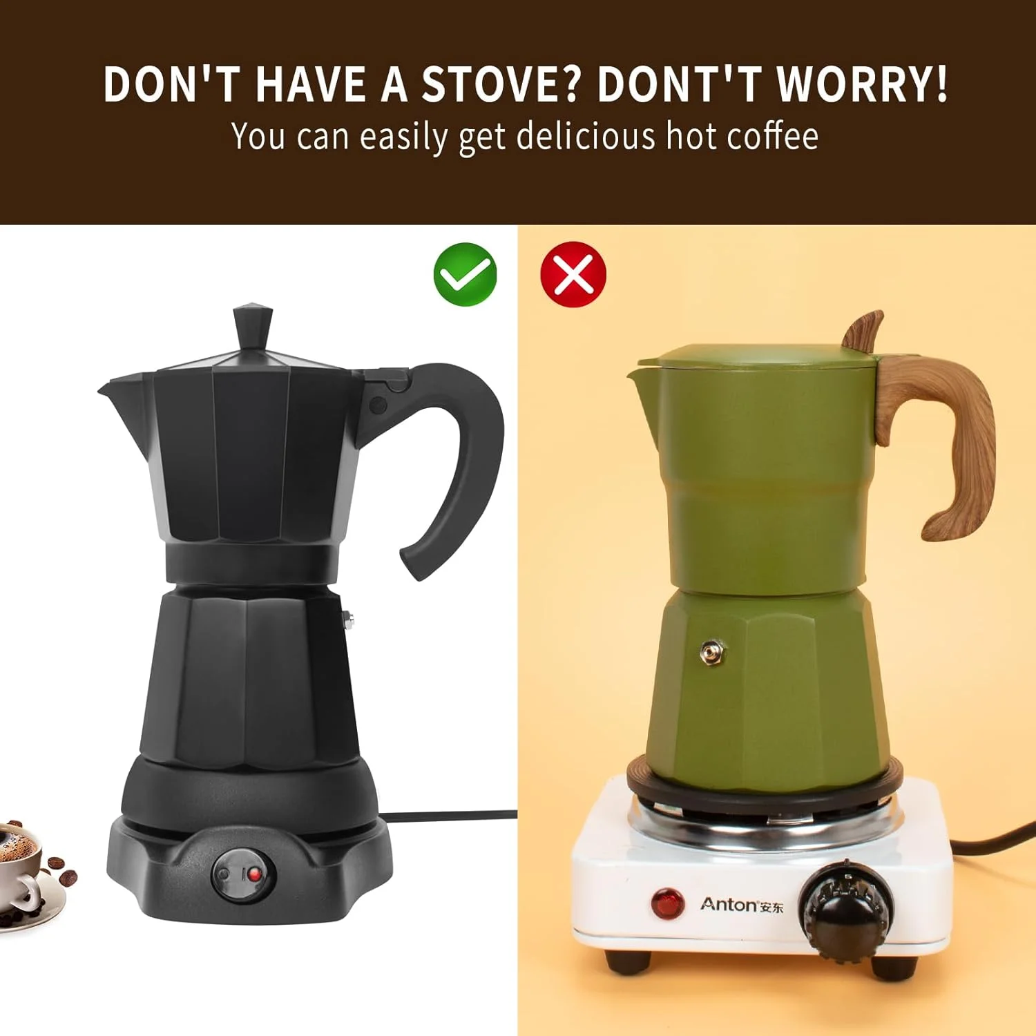 LAOION Cafetera Espresso Maker disassembled showing water chamber and filter basket