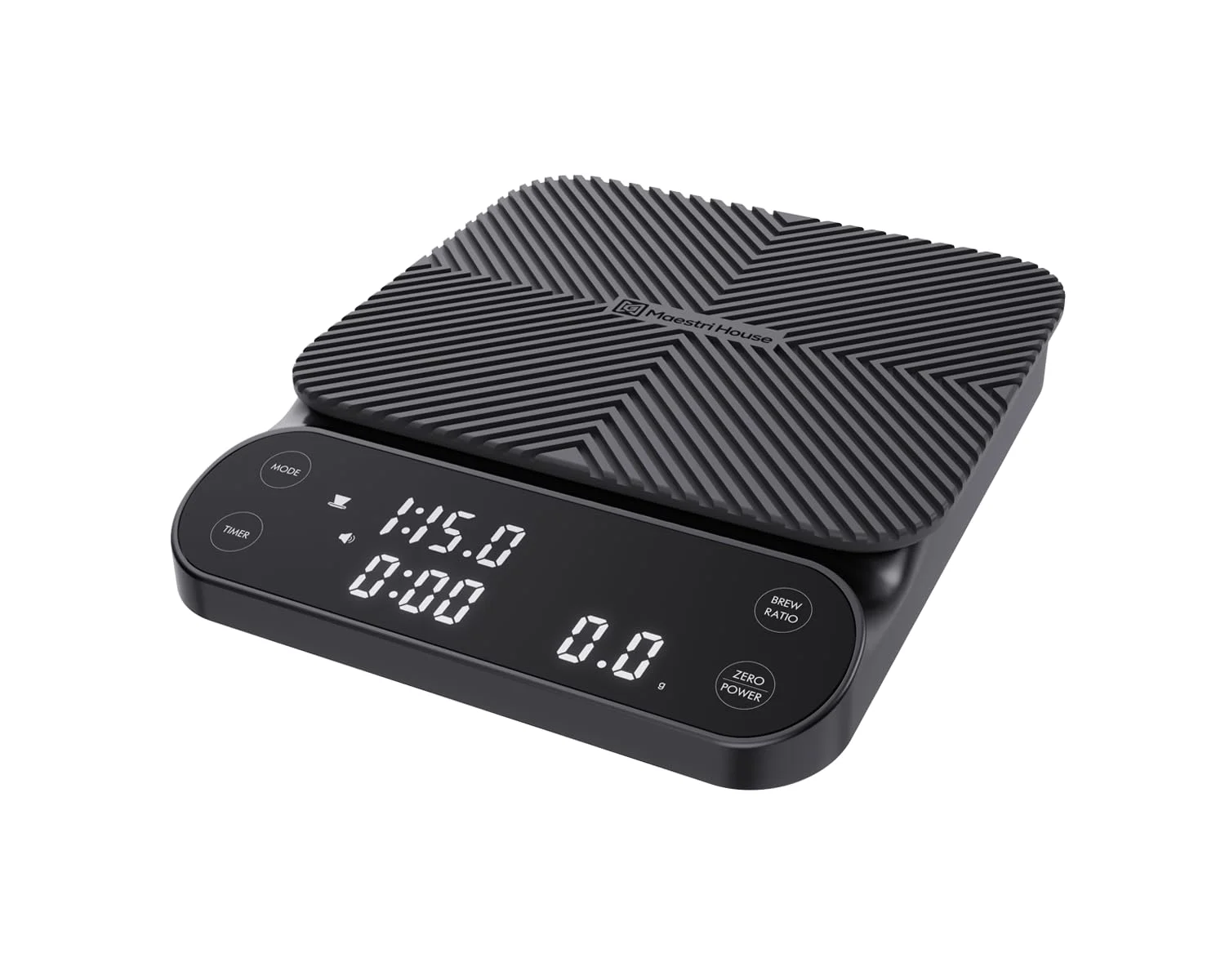 Maestri House S3 coffee scale displaying precise weight measurement