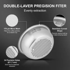 Mischief WorkshopMicroSieve Dual-Layer Espresso Coffee Basket 58.5mm, 170-Micron Precision Filter, 18-20g Capacity for Espresso Machines (Professional Barista Grade) view 2