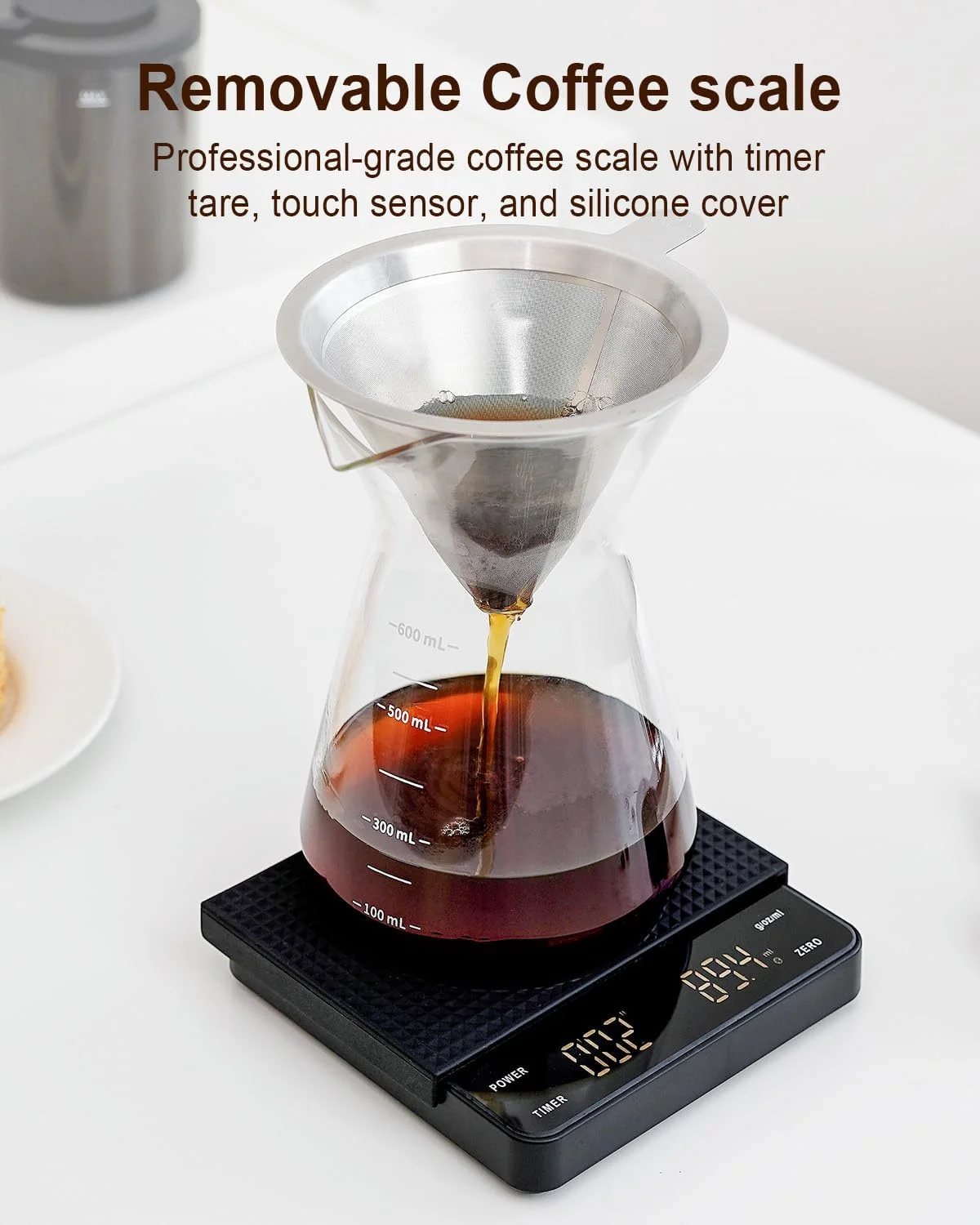 Detachable scale integrated with MOKKOM Electric Coffee Grinder