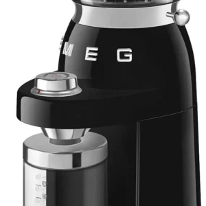 SMEG CGF11 Retro-Style Coffee Grinder – Burr Mill with 30 Grind Settings, Stainless Steel Conical Burrs, Removable Hopper – Precision Countertop Grinder for Espresso, Drip, French Press-Black view 3