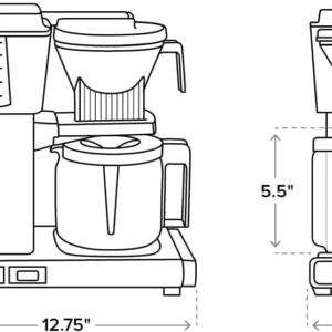 Technivorm Moccamaster 53941 KBGV Select 10-Cup Coffee Maker, Polished Silver, 40 ounce, 1.25l view 3