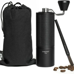 TIMEMORE Chestnut C2S Manual Coffee Grinder - Full Metal Body, 25g Capacity, CNC Stainless Steel Conical Burr, Adjustable Grind Setting, Double Bearing, Portable Hand Grinder, Black view 1