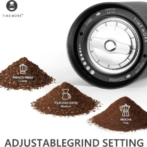 TIMEMORE Chestnut C2S Manual Coffee Grinder Stainless Steel S2C Conical Burr Coffee Grinder, Capacity 25g Hand Coffee Bean Grinder, Double Bearing Positioning, Black view 3