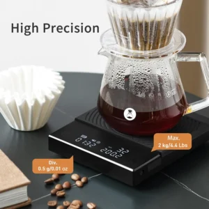 TIMEMORE Coffee Scale Basic 2.0 Electronic Espresso Scale with Water Flow Rate and Timer Function, Free Switching of Ounce/kg Units, Digital Scale for Kitchen/Baking/Cooking, Black view 5