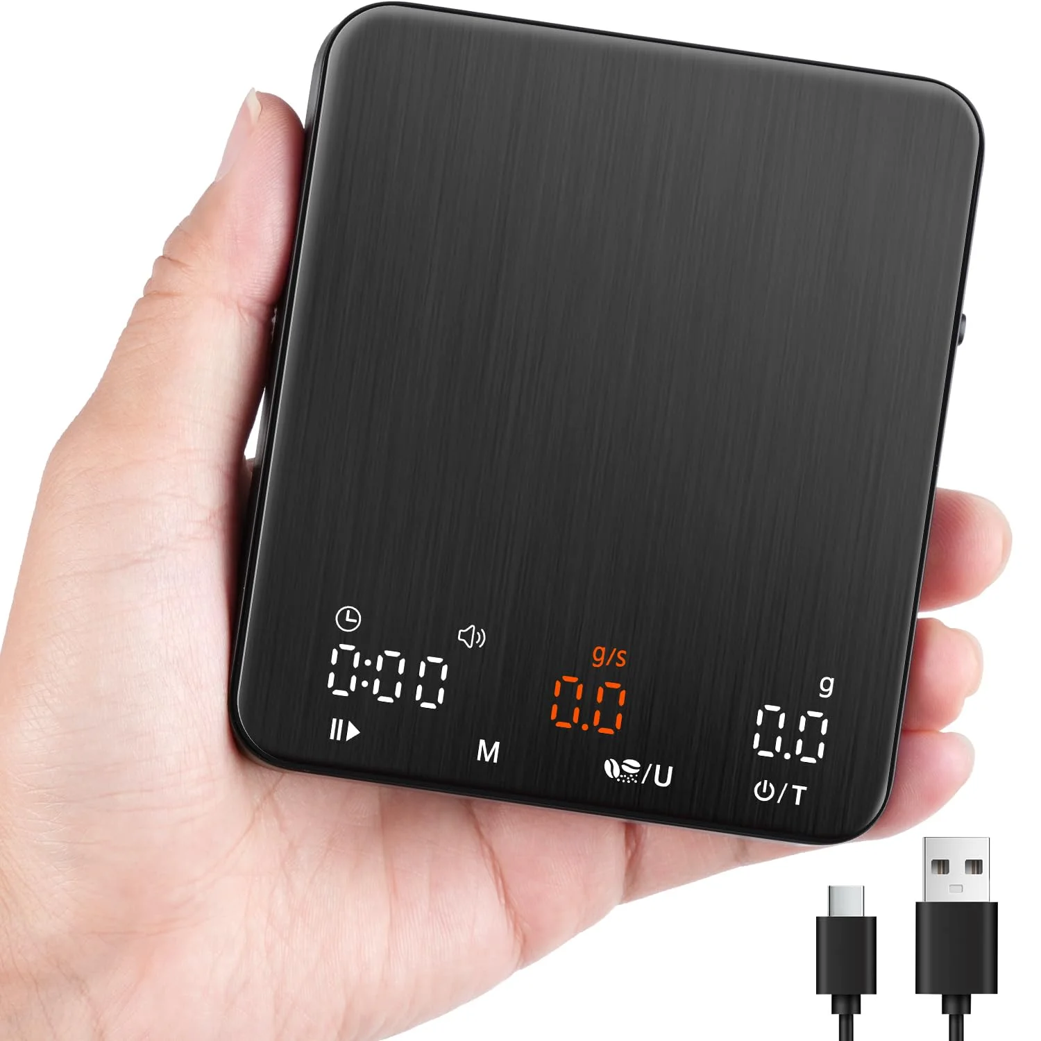 TIPRE Mini Espresso Scale showing its compact size and sleek design