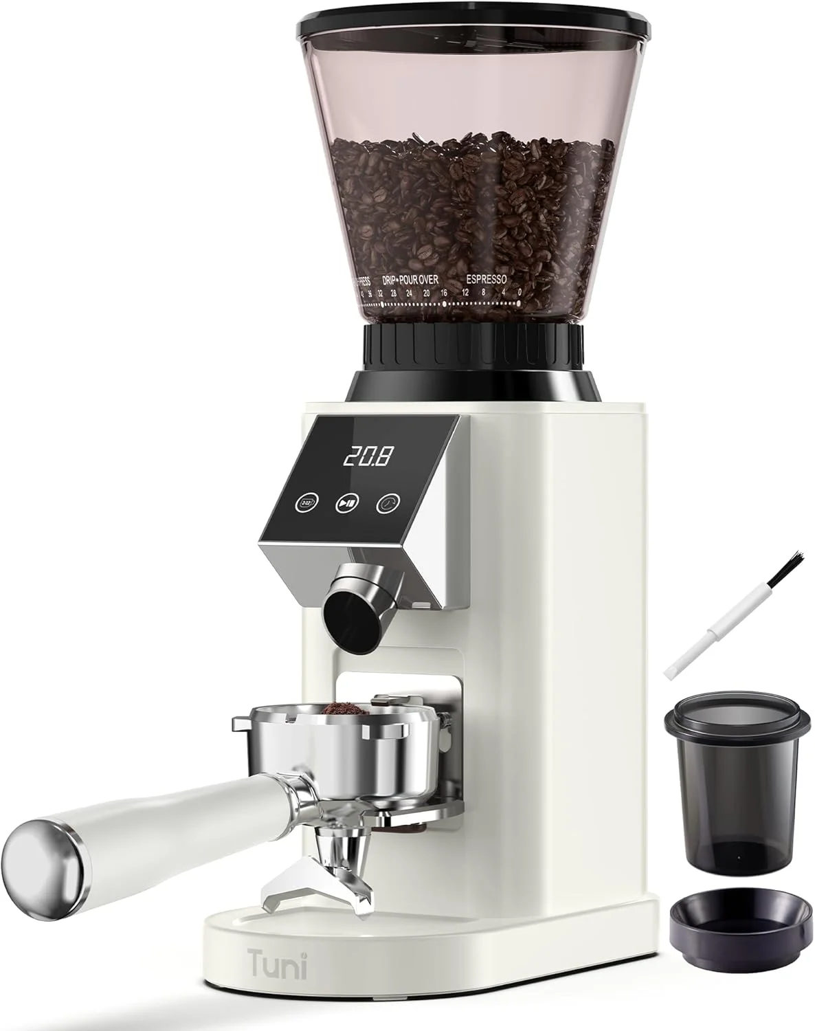 Tuni G1 conical burr coffee grinder front view
