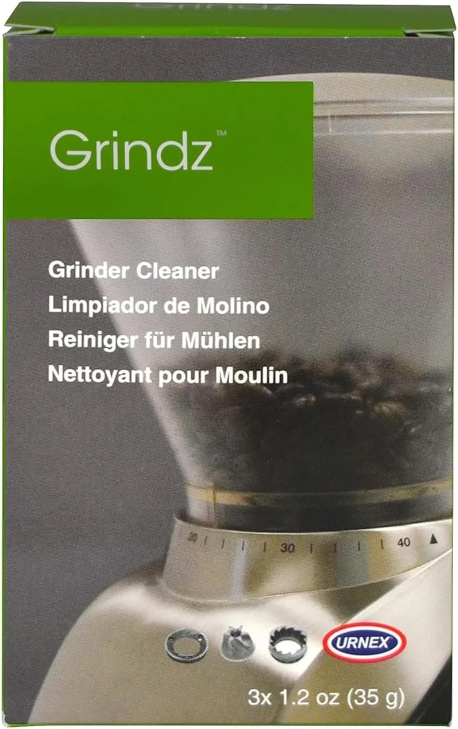 Urnex Grindz Professional packets for grinder cleaning