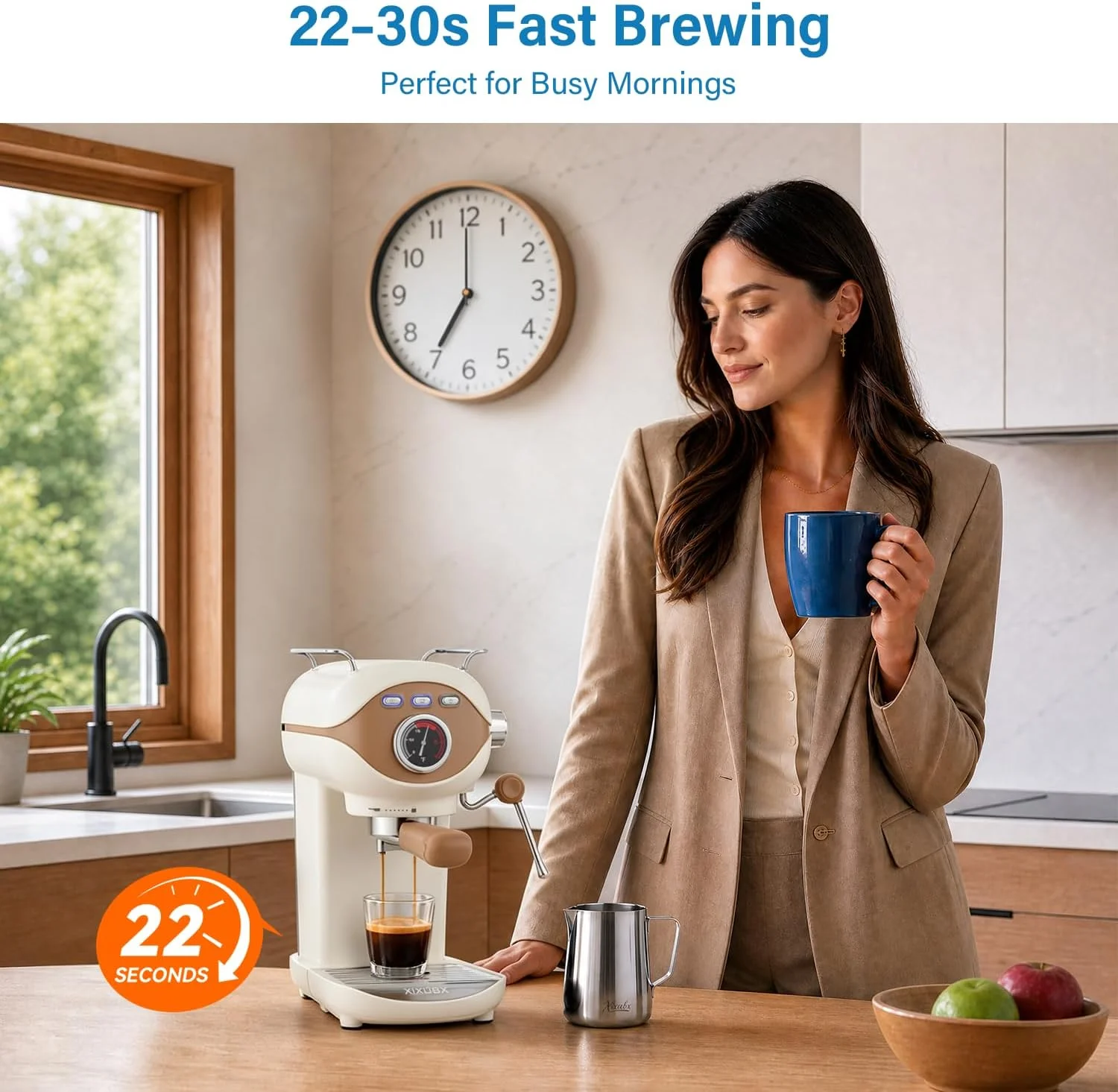 Intuitive single-button interface on the XIXUBX Espresso Machine for easy operation