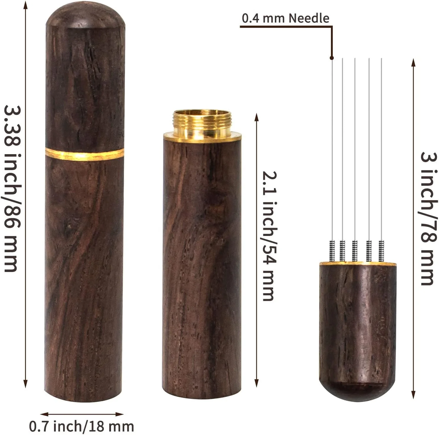 Zolunu 5-needle espresso stirrer demonstrating its ability to de-clump coffee grounds
