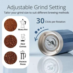 1Zpresso Q Air Manual Coffee Grinder-Black, Mini Slim Travel Sized Fits in the plunger, Stainless Steel Conical Burr, Numerical Adjustable Setting for Pour Over French Press Cold Brew. view 2