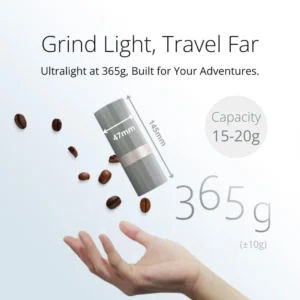 1Zpresso Q Air Manual Coffee Grinder-Black, Mini Slim Travel Sized Fits in the plunger, Stainless Steel Conical Burr, Numerical Adjustable Setting for Pour Over French Press Cold Brew. view 3