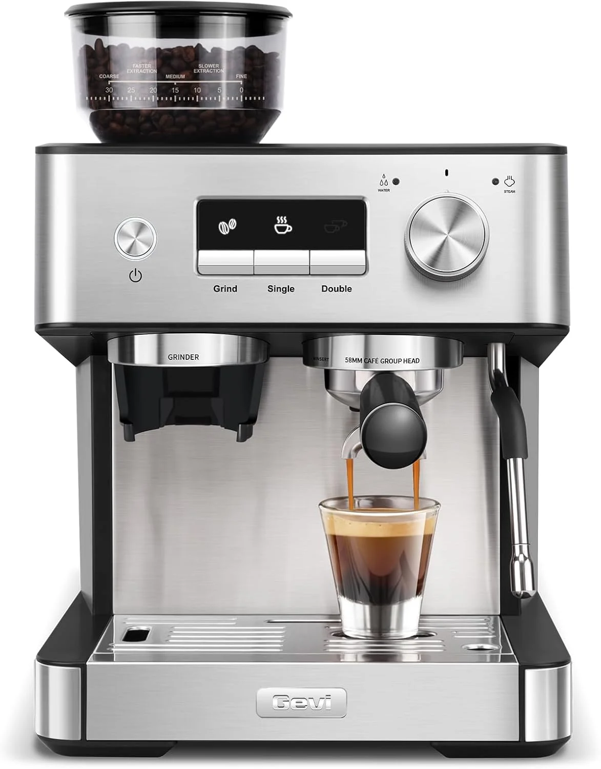Gevi 20-Bar Espresso Machine sleek modern design
