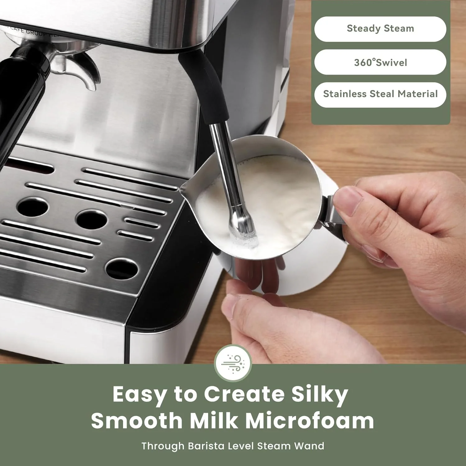 Integrated conical burr grinder with 30 settings