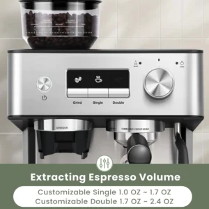 (2026 Upgrade) Gevi 20 Bar Espresso Machine with Grinder & Milk Frother, Professional Coffee Maker for Home, Cappuccino & Latte, Removable Water Tank, Steam Wand view 5