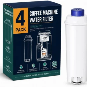 4-Pack Coffee Machine Water Filter Replacement Compatible with DeLonghi DLSC002, for Magnifica Evo, Dinamica Plus, Eletta Explore, ECAM, ETAM, ESAM Series Espresso Machines view 1