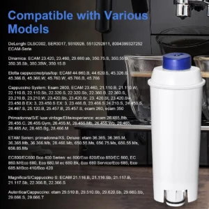 4-Pack Coffee Machine Water Filter Replacement Compatible with DeLonghi DLSC002, for Magnifica Evo, Dinamica Plus, Eletta Explore, ECAM, ETAM, ESAM Series Espresso Machines view 2