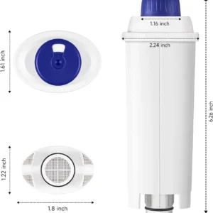 4-Pack Coffee Machine Water Filter Replacement Compatible with DeLonghi DLSC002, for Magnifica Evo, Dinamica Plus, Eletta Explore, ECAM, ETAM, ESAM Series Espresso Machines view 4