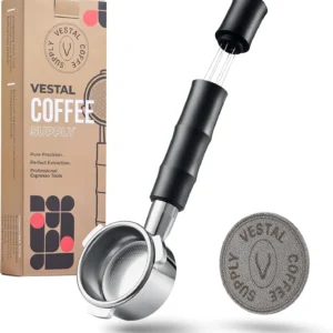 54mm Bottomless Portafilter with Integrated WDT Tool & Puck Screen - Compatible with Breville Barista Express, Pro, Touch, Bambino - Eliminate Channeling view 1