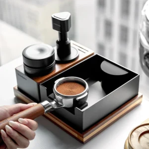 58mm Bottomless Portafilter with Walnut Wood Handle & Filter Basket, Compatible with E61, Flair 58, ECM, Rocket, Sanremo, Slayer Coffee Machines view 7