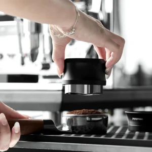 58mm Bottomless Portafilter with Walnut Wood Handle & Filter Basket, Compatible with E61, Flair 58, ECM, Rocket, Sanremo, Slayer Coffee Machines