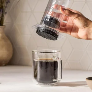 AeroPress Clear Coffee Press - All-in-One French Press, Pour-Over & Espresso Style Manual Brewer, 2 Min Brew for Less Bitterness, More Flavor, Small Portable Coffee Maker, Travel & Camping view 5