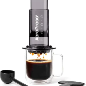 AeroPress Clear Coffee Press - All-in-One French Press, Pour-Over & Espresso Style Manual Brewer, 2 Min Brew for Less Bitterness, More Flavor, Small Portable Coffee Maker, Travel & Camping