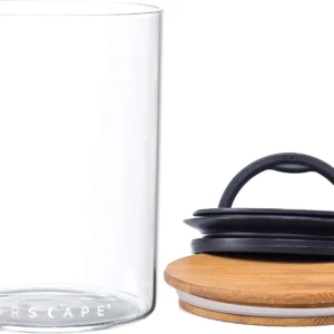 AirScape Glass Food Storage Canister - Glass Storage With US Patented Airless Inner Lid & Bamboo Top Lid - Preserves Food Freshness (Medium 7-Inch) view 4
