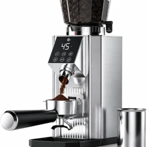 AMZCHEF Conical Burr Coffee Grinder, Espresso Grinder with 45 Grind Settings, Anti-Static Electric Coffee Bean Mill with Touchscreen Timer, 40mm Stainless Steel Burr view 1