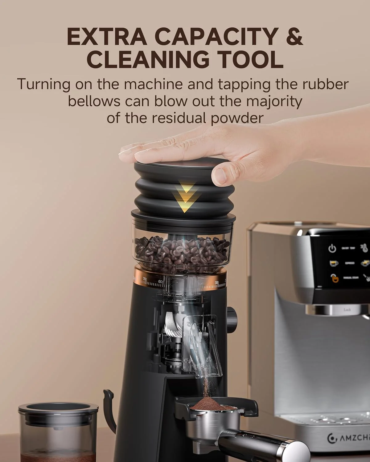 Anti-static coffee grinding process