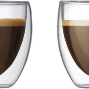 Bodum 2.5oz Pavina Double Wall High-Heat Borosilicate Glass, Set of 2, Clear view 1