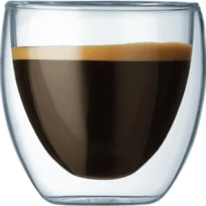 Bodum 2.5oz Pavina Double Wall High-Heat Borosilicate Glass, Set of 2, Clear view 2