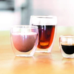 Bodum 2.5oz Pavina Double Wall High-Heat Borosilicate Glass, Set of 2, Clear view 5